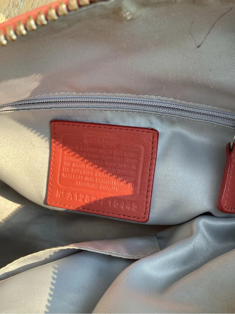 Coach Coral-Red Leather Satchel
